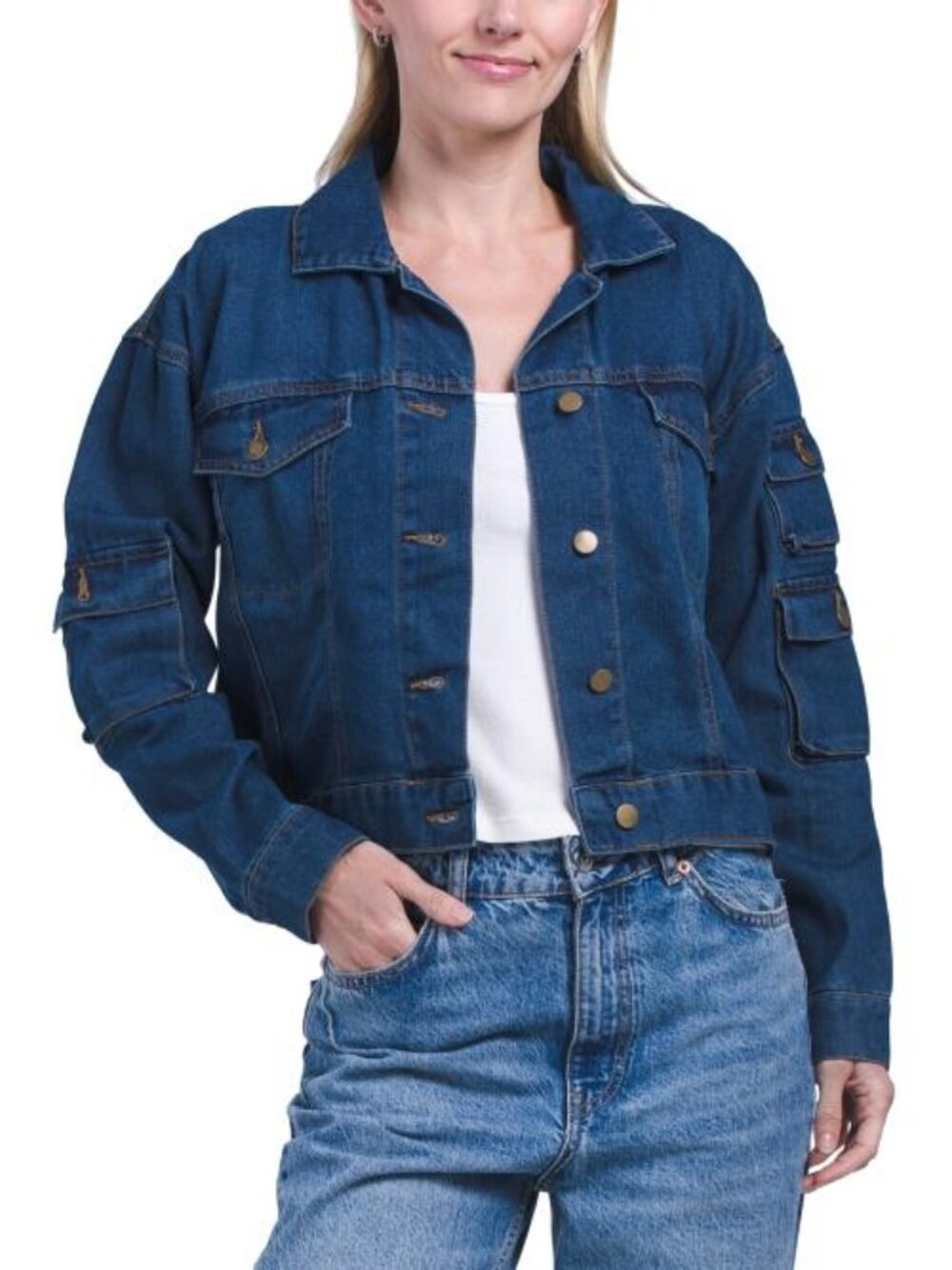 BEBE Cargo Denim Jacket